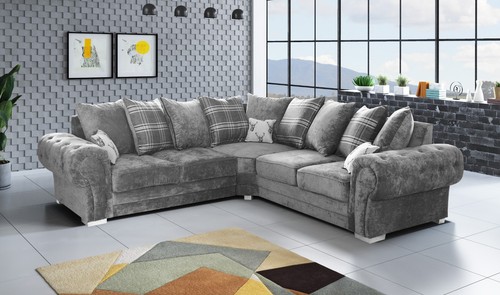 Corner sofa grey woven - corner, fabric